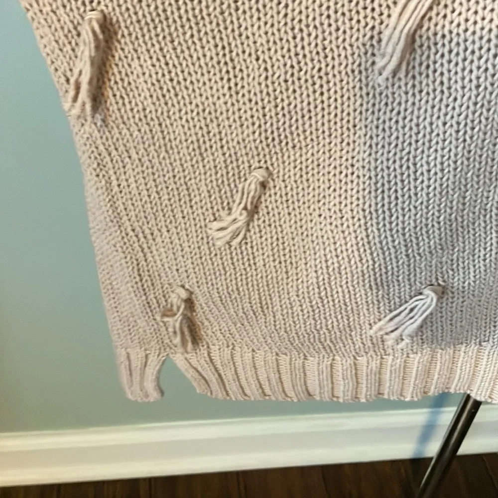 Madewell Blush Pink Pom Pom Tassel Sweater 100% Cotton Size M - Picture 11 of 15